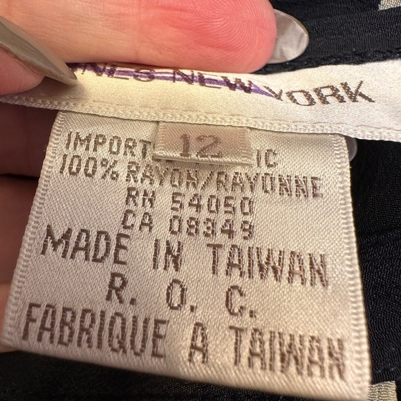 Vintage Jones New York Navy Polka Dot A-Line Midi Skirt Size 12 Pinup Rockabily - Picture 7 of 8